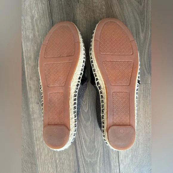 Tory Burch Lonnie espadrilles Flats Black tan Size 7 - Picture 5 of 8